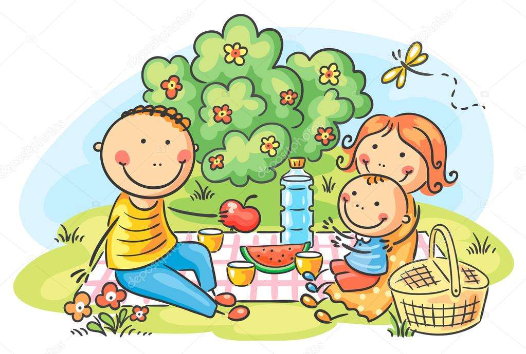Ilustrare - pe un picnic puzzle online