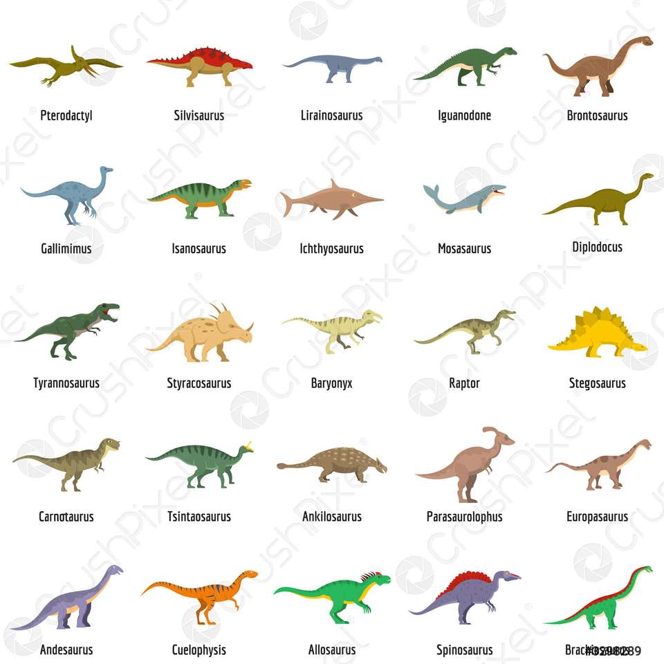 виды динозавров - онлайн-пазл