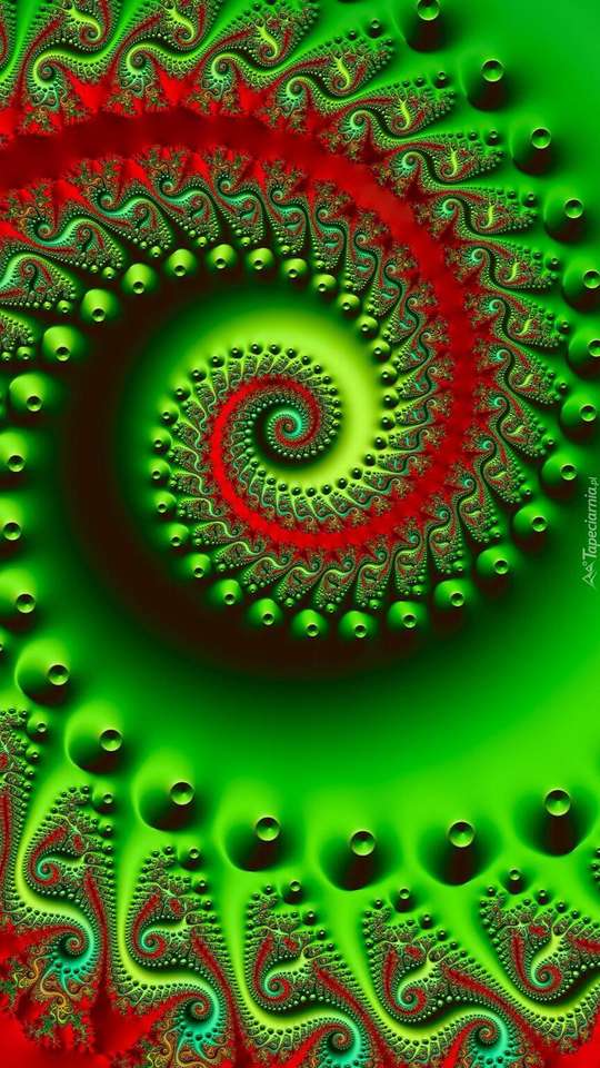 Grafisk-färgglada spiral pussel på nätet