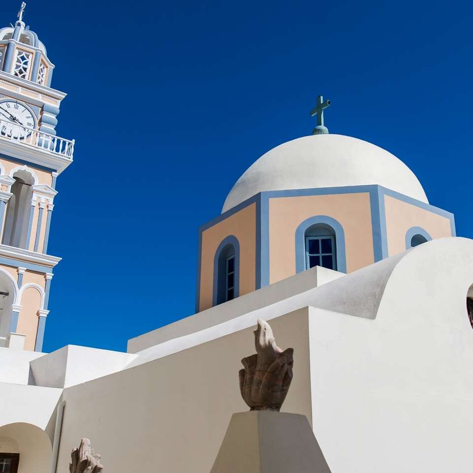 Cathedral on the island of Santorini online puzzle