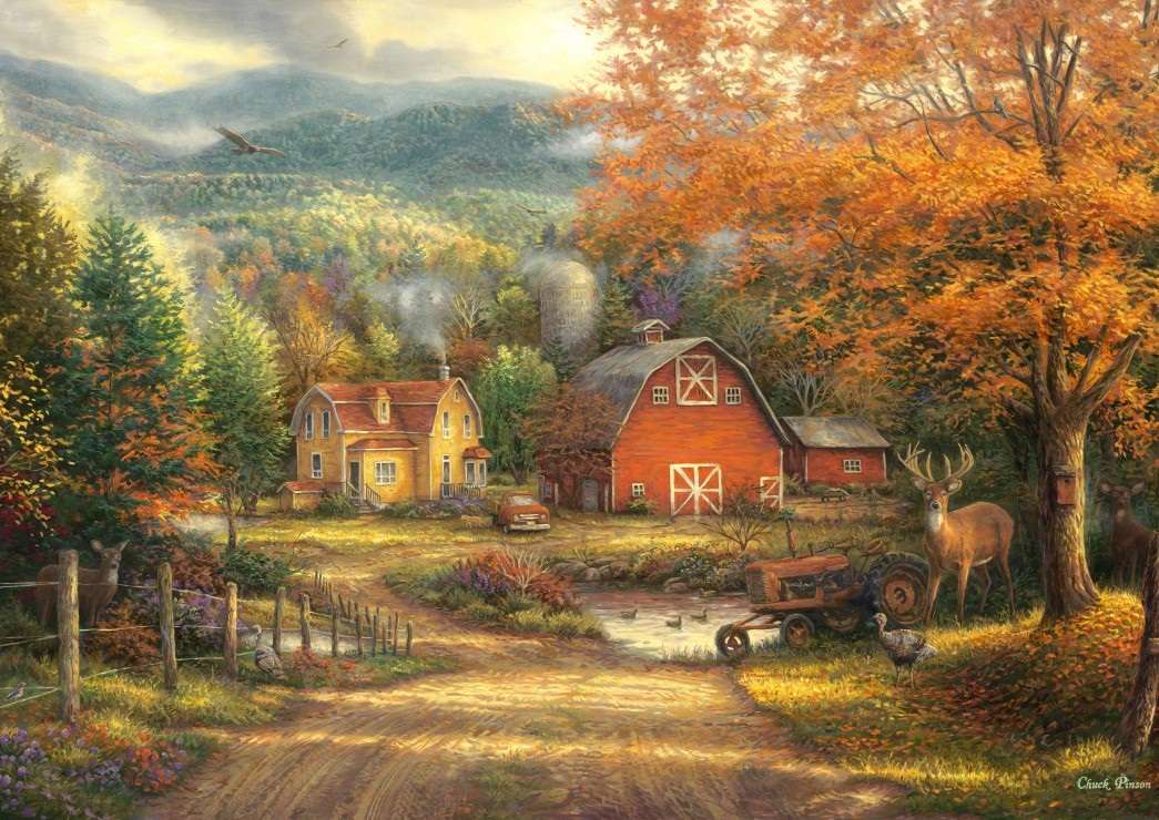 Herfst op het platteland. online puzzel