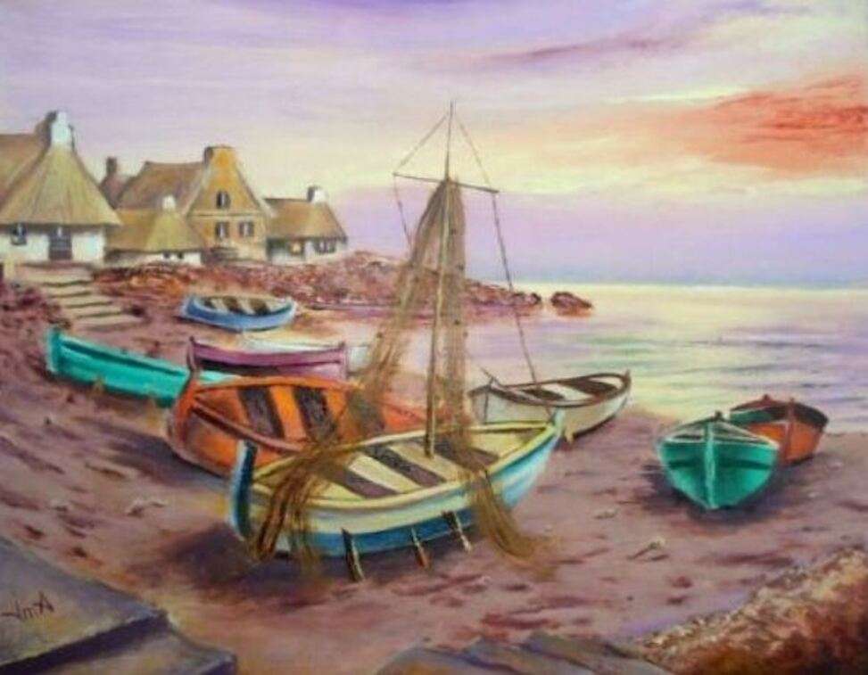 Fishing village by the seaside online puzzle