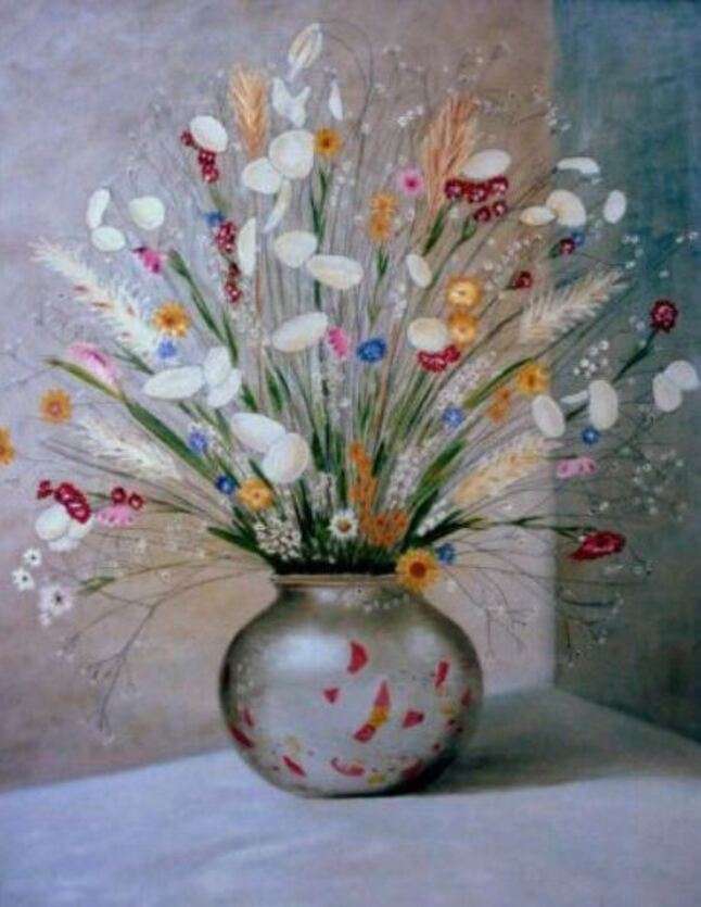 Хубав букет от цветя (живопис) онлайн пъзел
