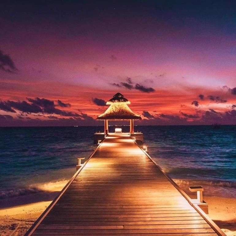 På natten på Maldiverna Pussel online