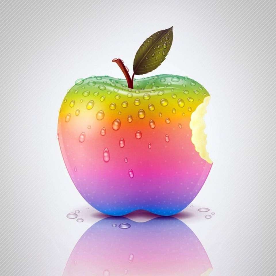 Apple-Rainbow Apple Wallpaper rompecabezas en línea