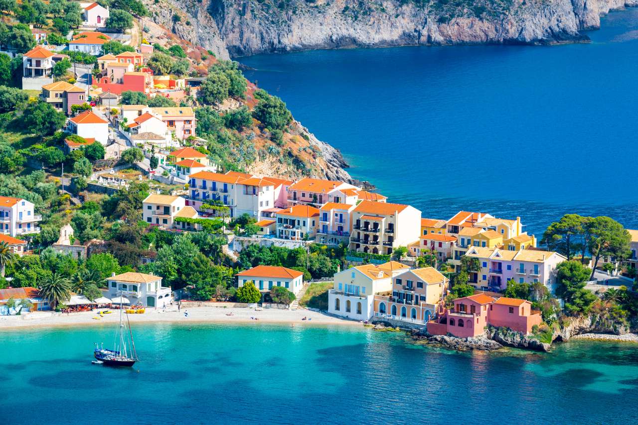 Село Асос, остров Кефалония, Гърция онлайн пъзел