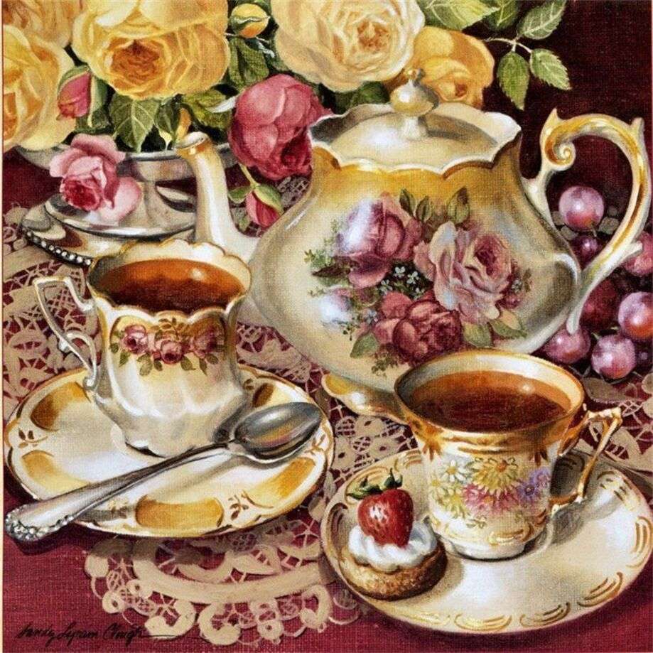 Pretty table to enjoy a tea. online puzzle