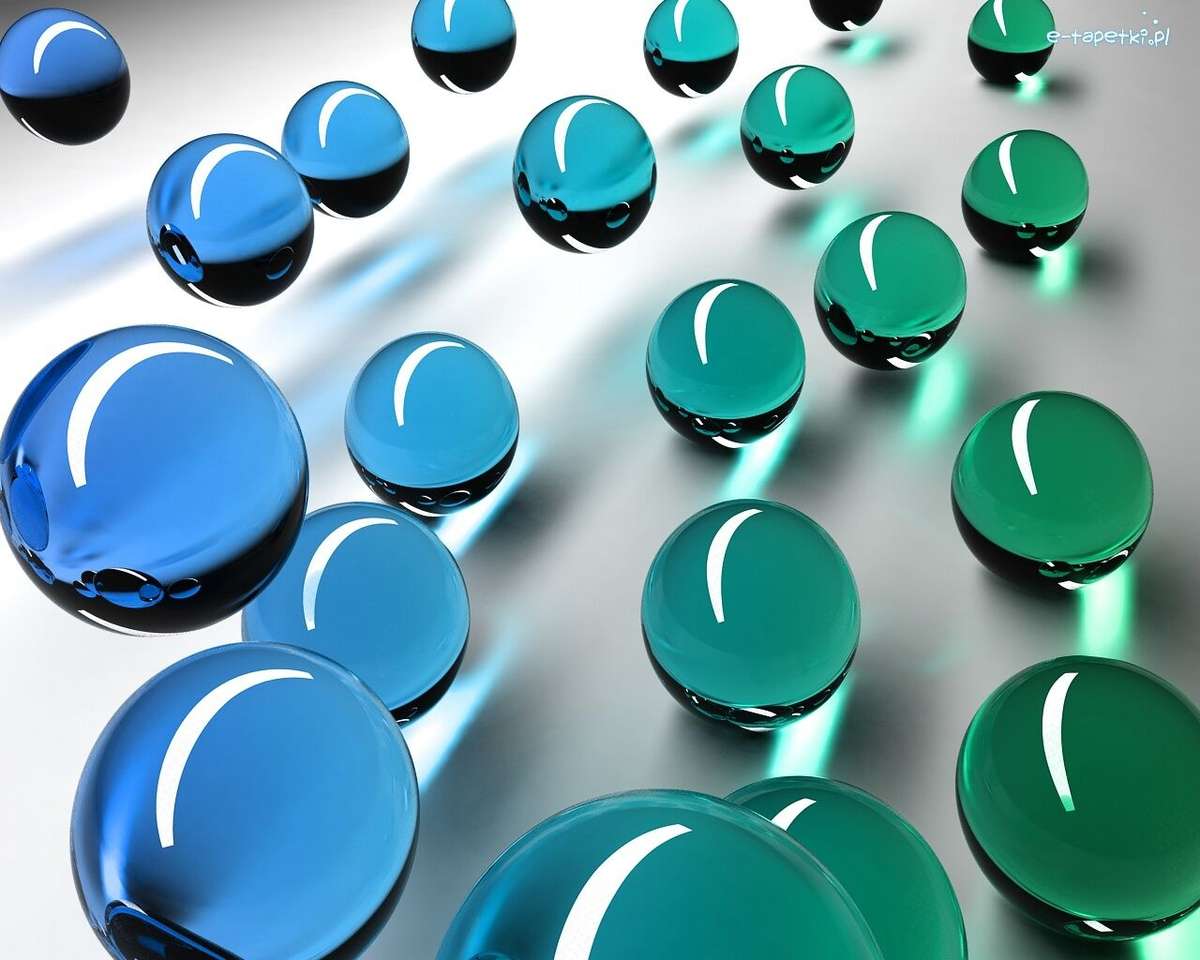 Grafisch - blauwgroene ballen legpuzzel online