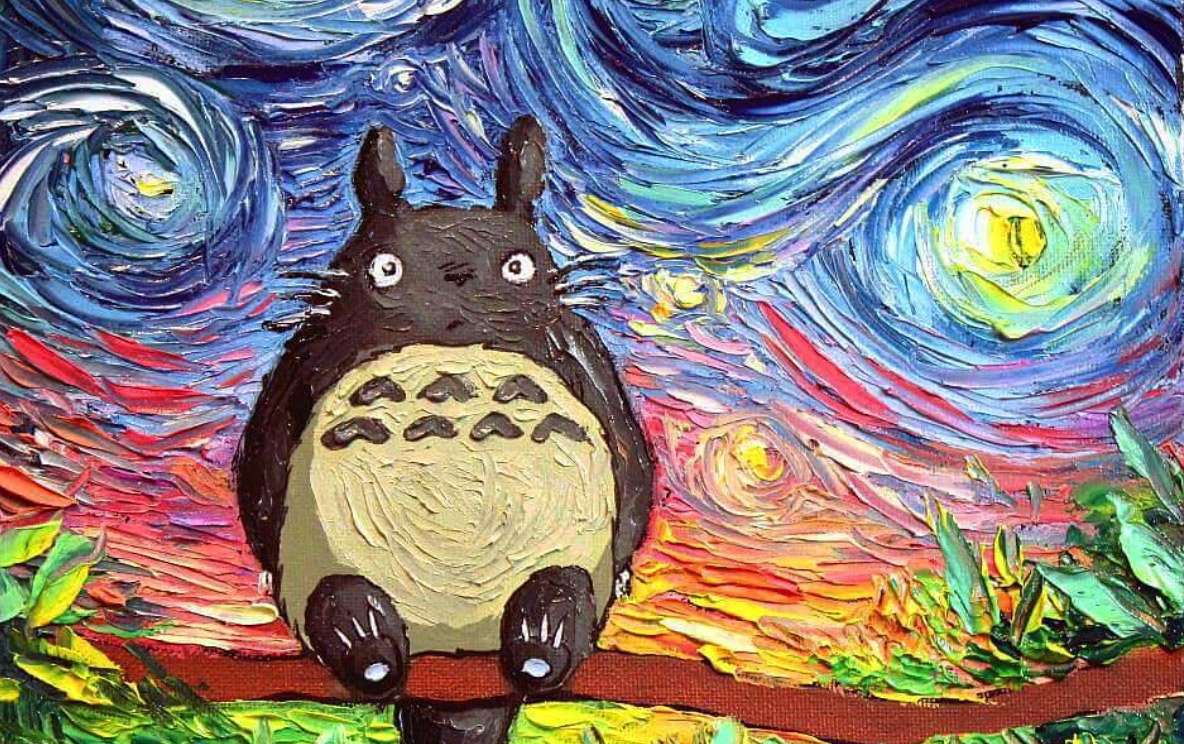Totoro de Van Gogh jigsaw puzzle online