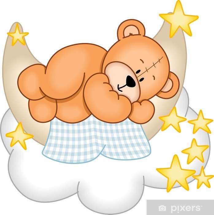 Sleepy Teddy Bear. онлайн пъзел