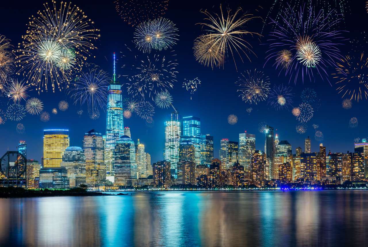 Focuri de artificii peste New York City jigsaw puzzle online