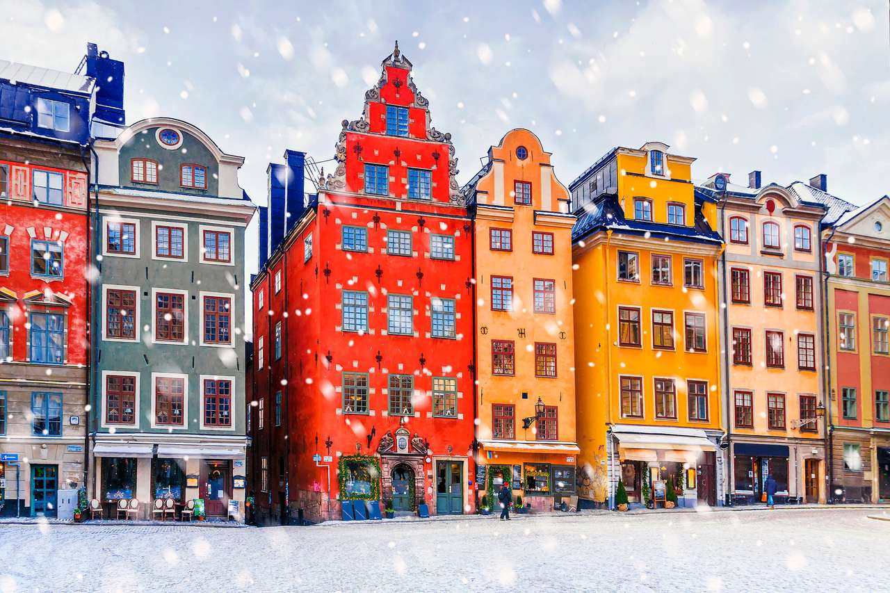 Weihnachten in Stockholm. Online-Puzzle