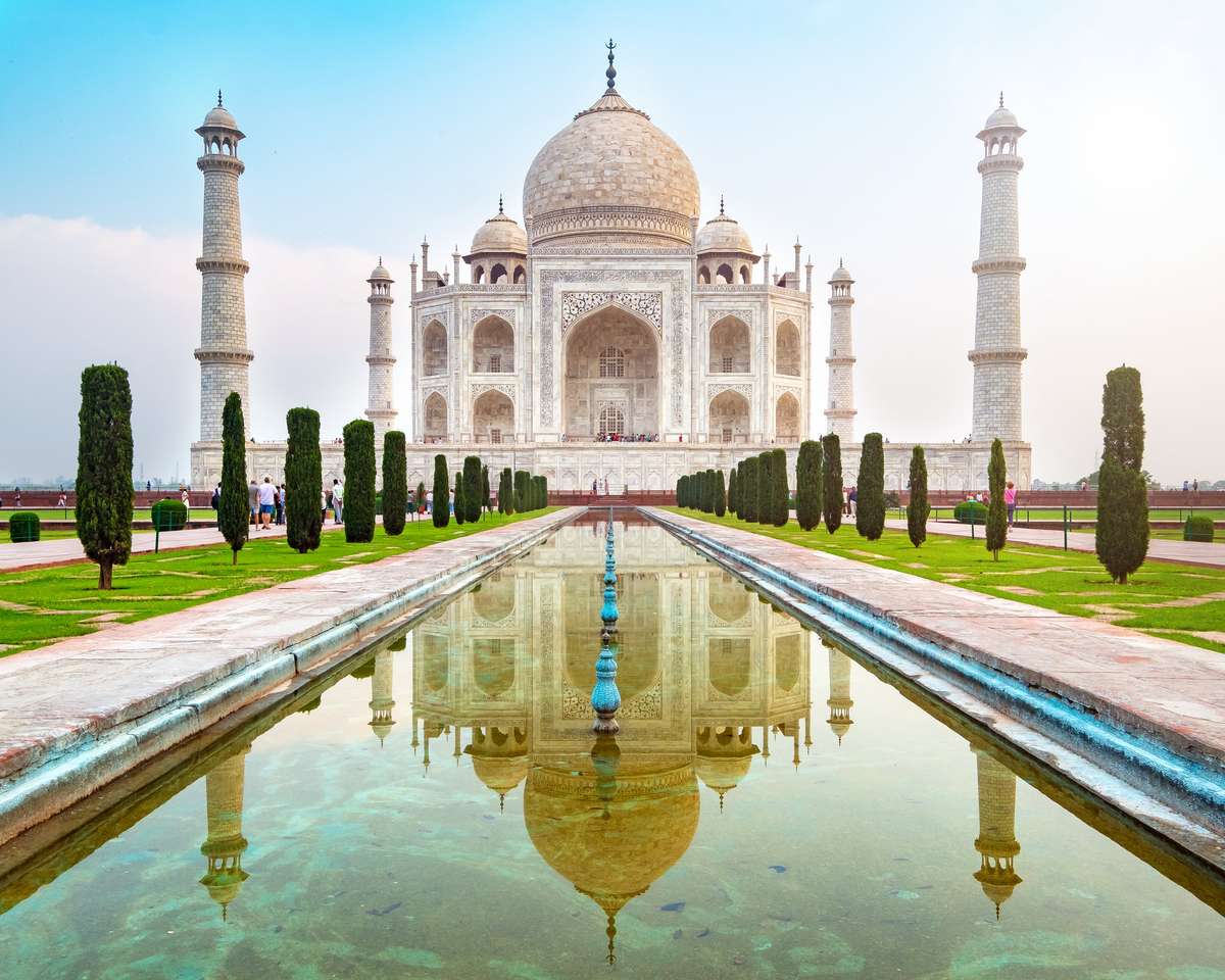 Taj Mahal vedere frontală jigsaw puzzle online