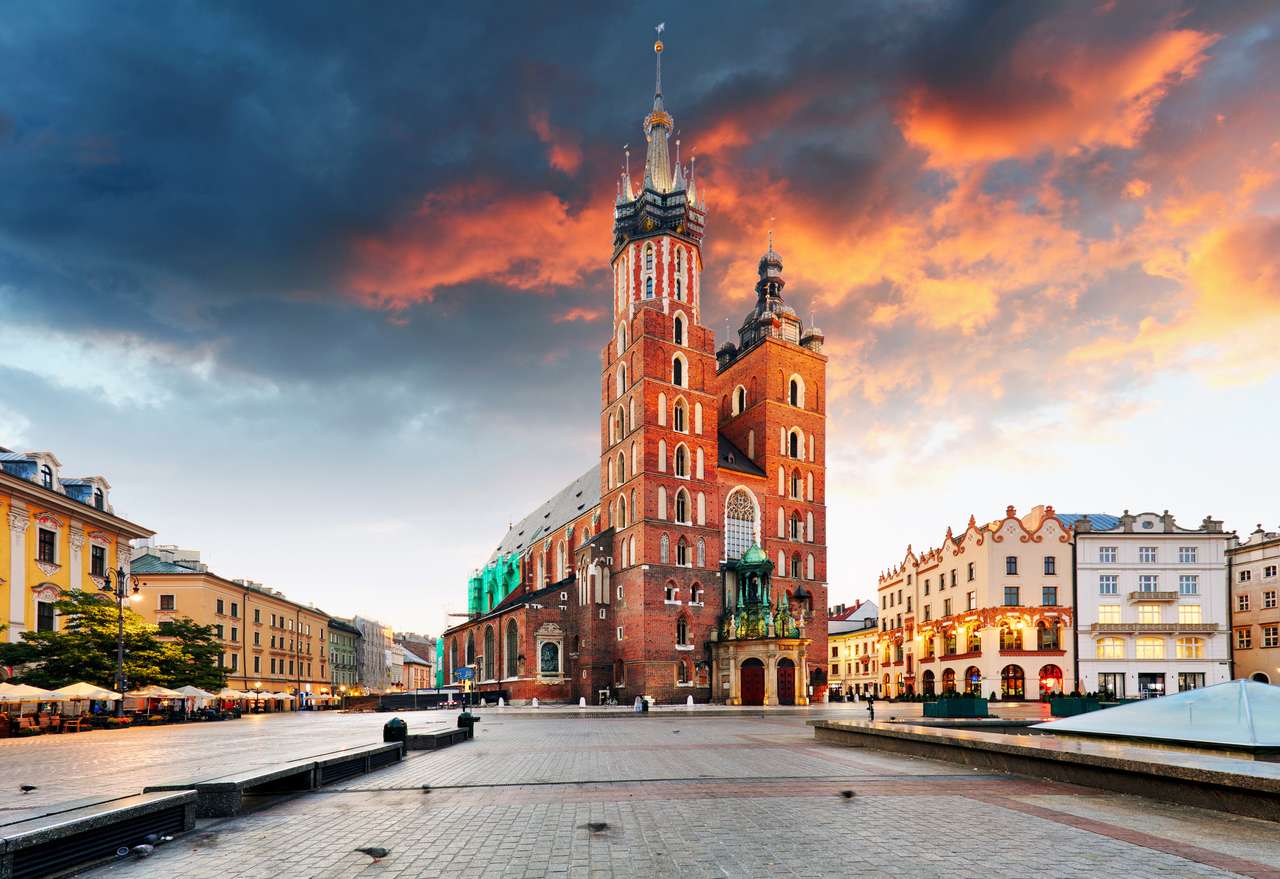 Krakow Gamla stan, Polen pussel på nätet