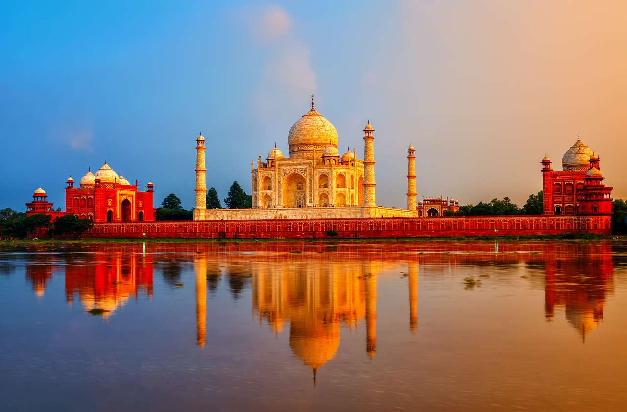 Taj Mahal, Agra, Indien pussel på nätet