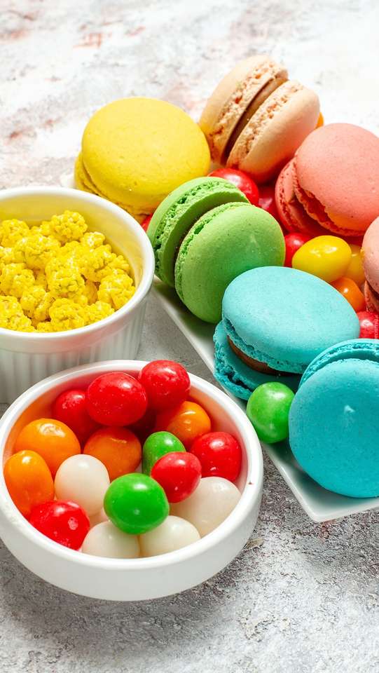 Macaroons e doces. puzzle online
