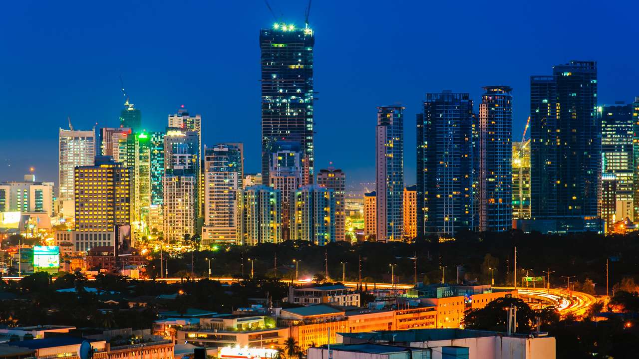 Skyline of Manila City, Filippinerna Pussel online