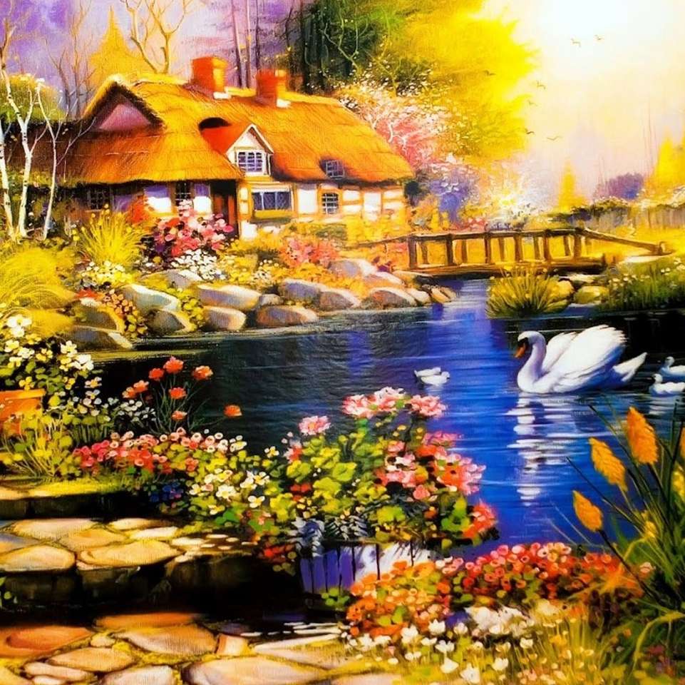 A fabulous house at the lake jigsaw puzzle online