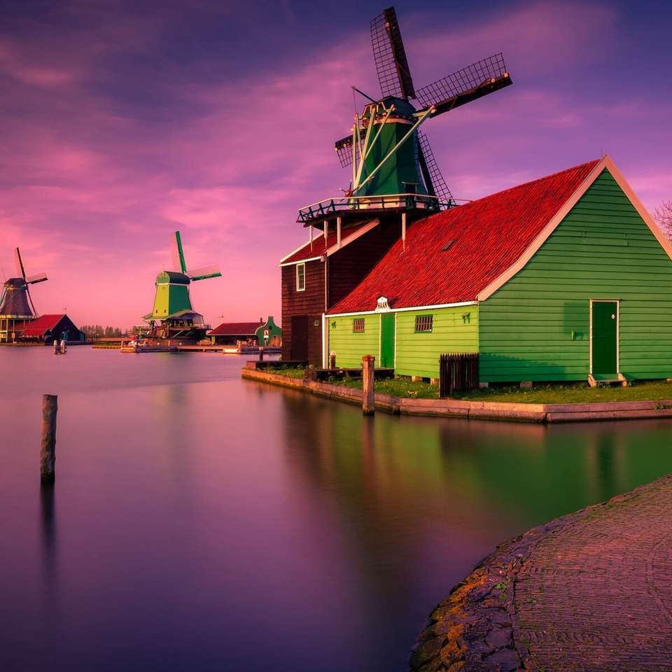 Windmills - sunset online puzzle