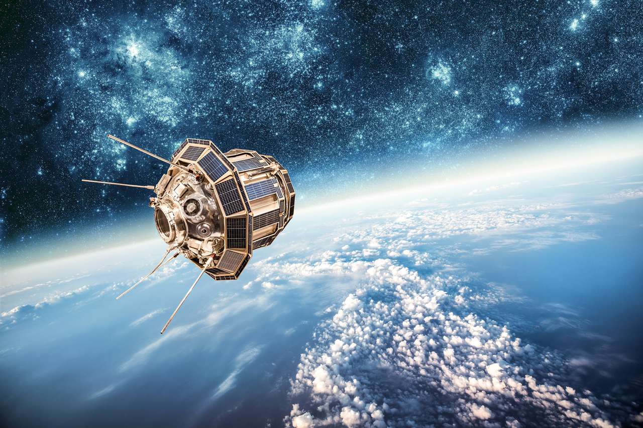 Spazio satellitare in orbitaria sulla terra. Elementi di questa immagine fornita dalla NASA. puzzle online