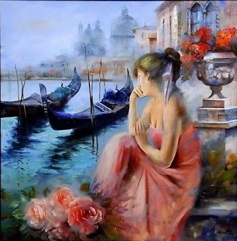 Drömmar framför den vackra Venedig pussel på nätet