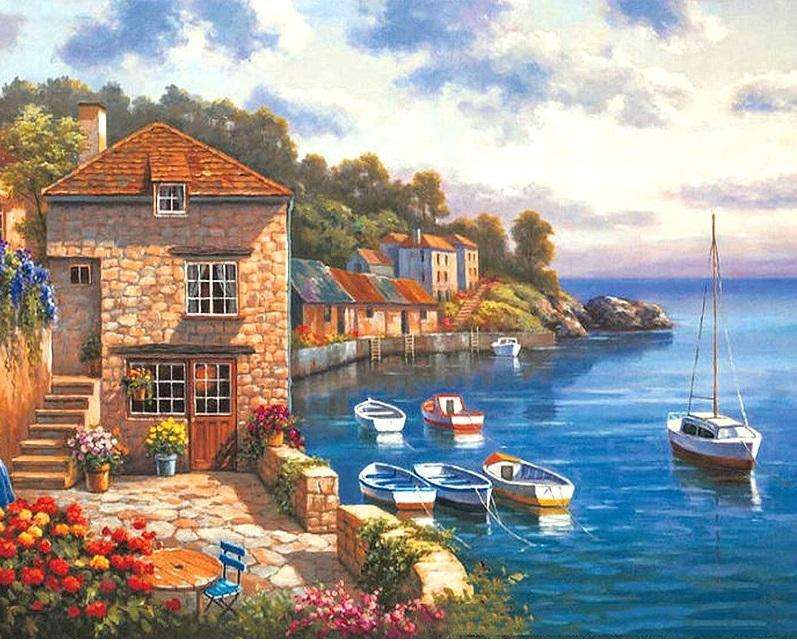 Houses by the sea jigsaw puzzle online