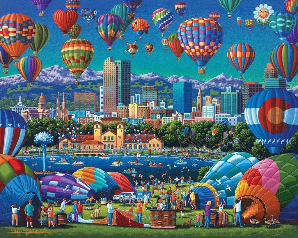 Baloon flight festival - Attraction in the town online puzzle