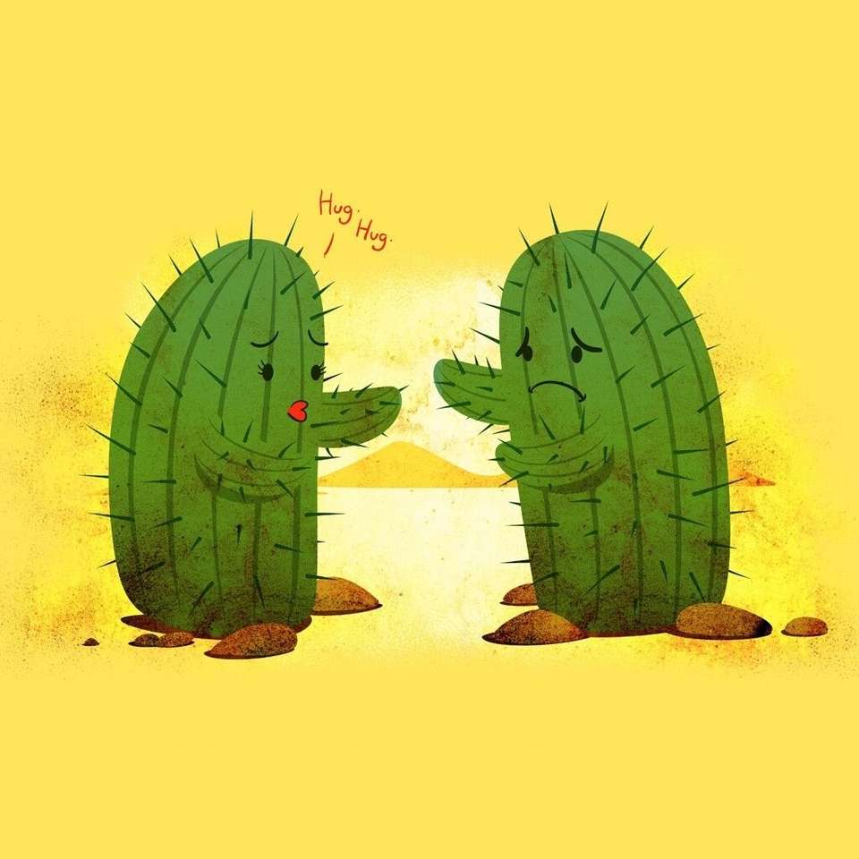 Két vicces kaktusz online puzzle