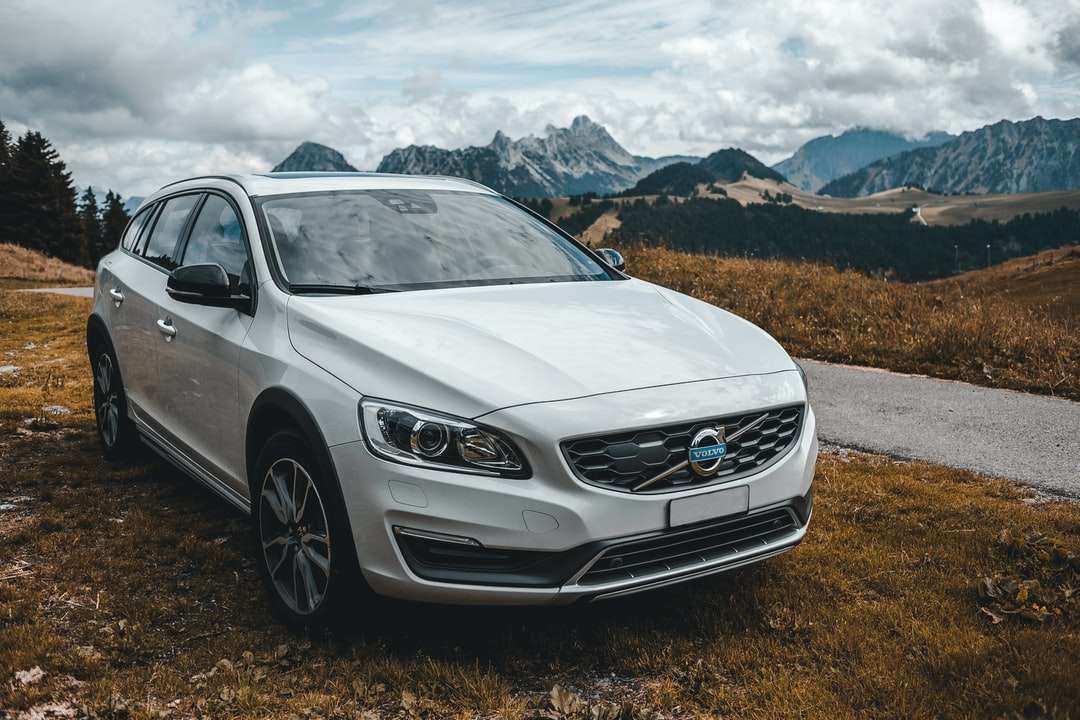 Suvul Volvo alb lângă șosea puzzle online