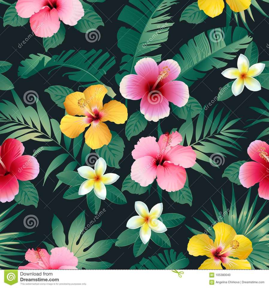 Тропические цветы онлайн-пазл