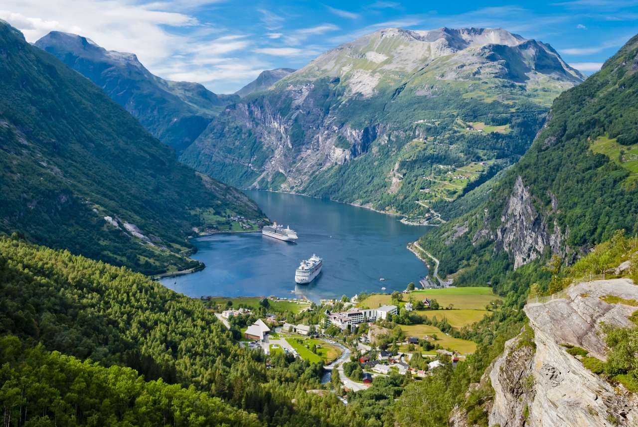 Geiranger Fjord, Νορβηγία παζλ online