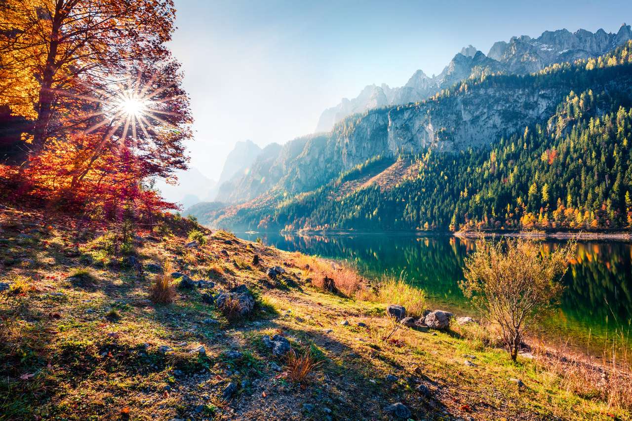 Fabulous φθινόπωρο σκηνή της λίμνης Vorderer παζλ online