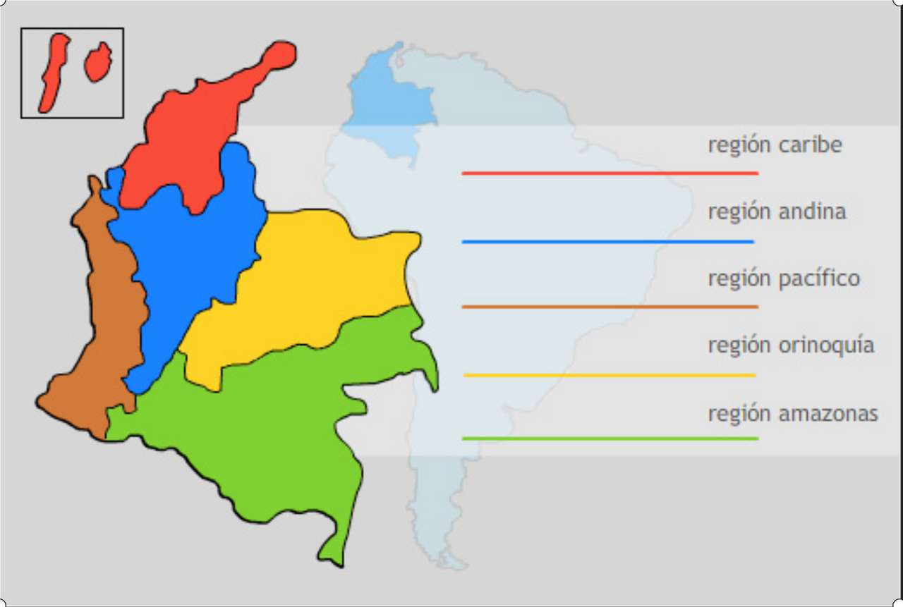 Regioni della Colombia. puzzle online