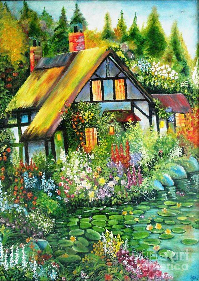 Reproduction - House on the lake jigsaw puzzle online