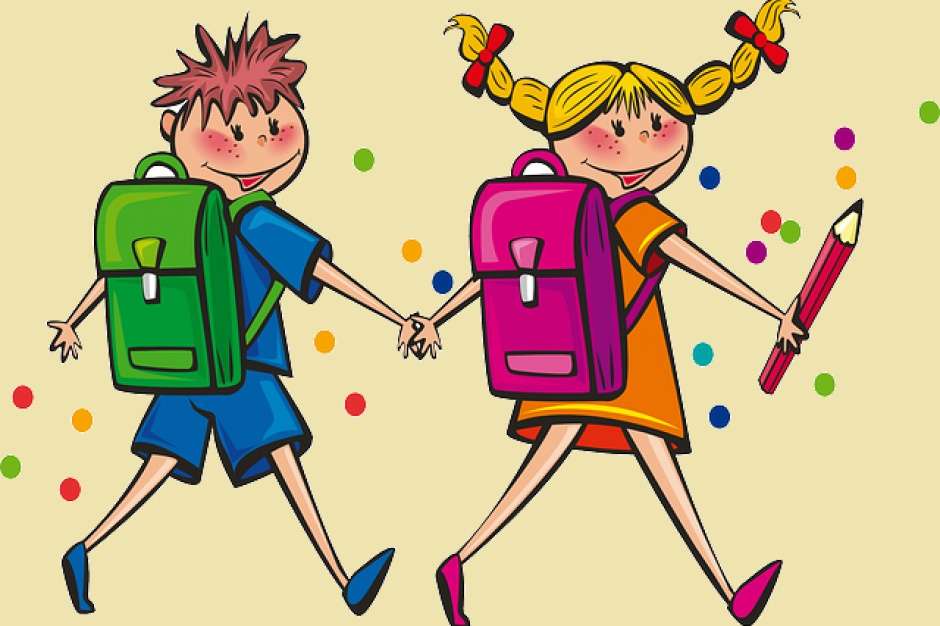 Crianças caminhando para a escola puzzle online