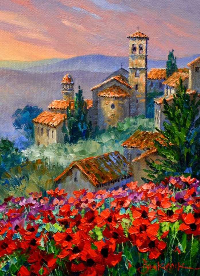 Landscape of Provence (knife painting) online puzzle