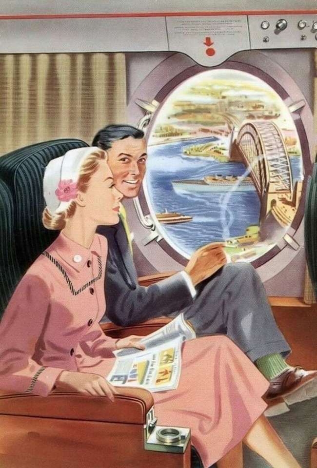 Resa med flyg på 50-talet pussel på nätet