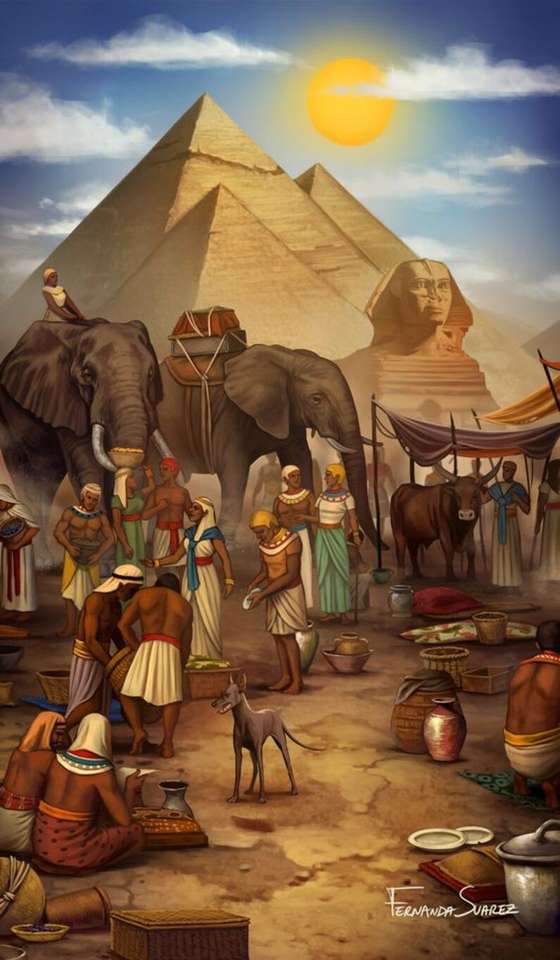 Сцена древней жизни в Египте онлайн-пазл