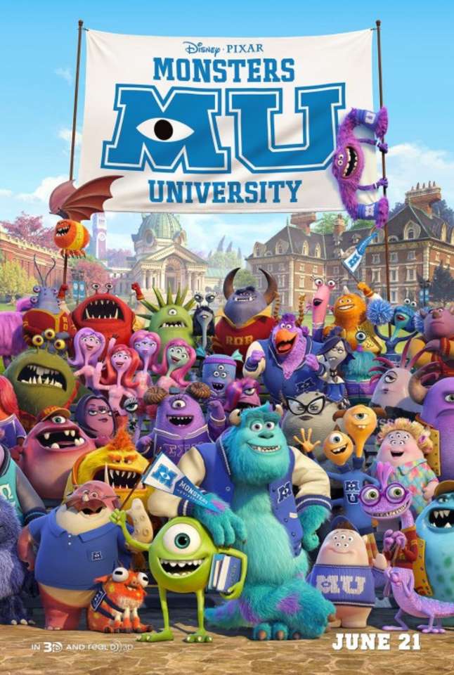 Cartaz do filme da universidade dos monstros quebra-cabeças online