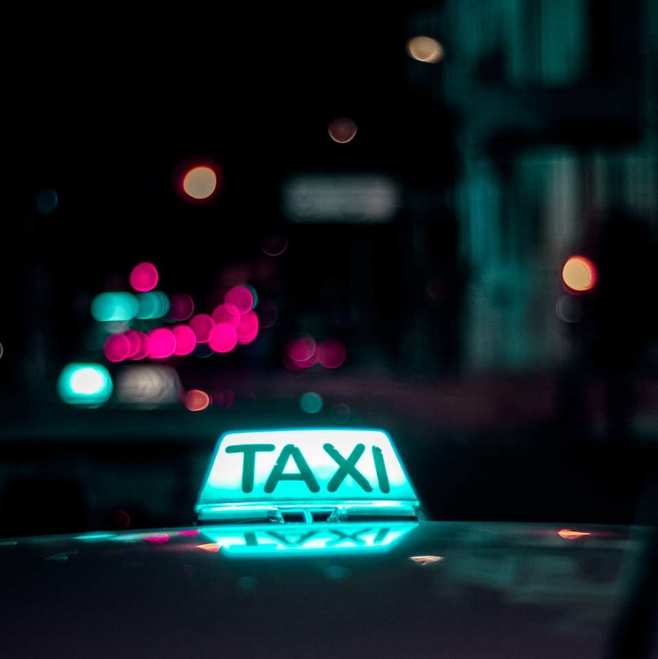 lighting white Taxi signage online puzzle