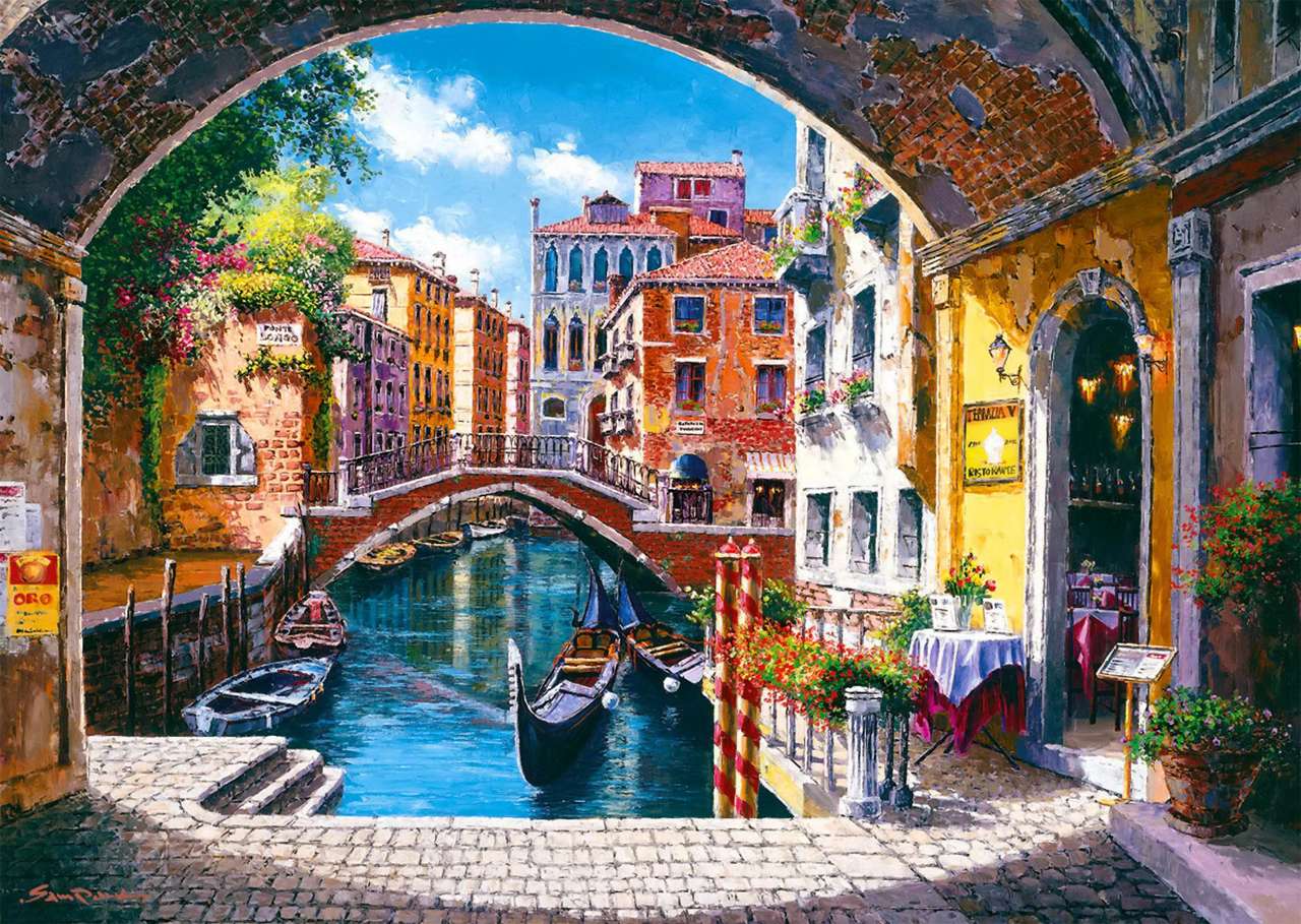Kanal in Venedig. Puzzlespiel online