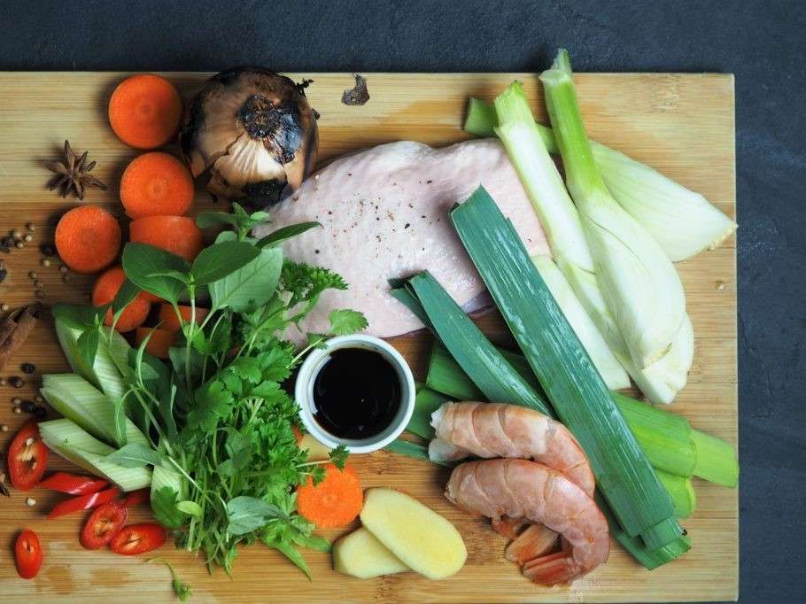 Ingredienser av grönsaksbuljong Pussel online