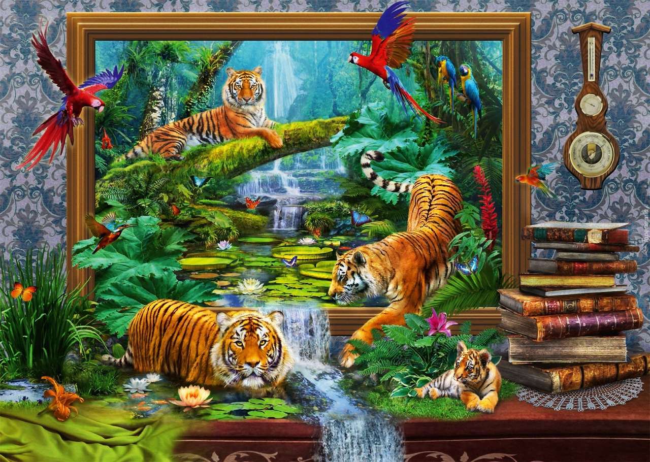 Tigrar i sitt eget paradis Pussel online