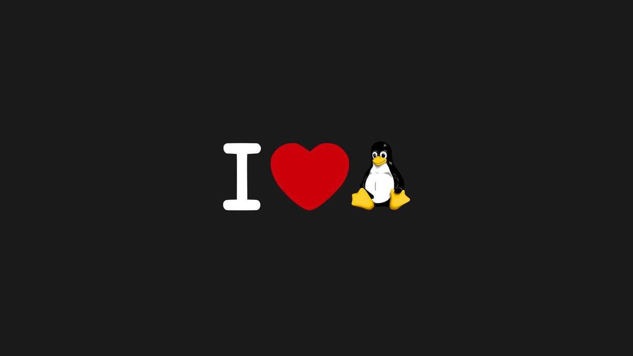 Linux-kärlek pussel på nätet