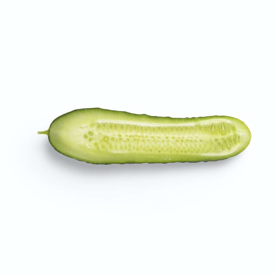 green cucumber on white background jigsaw puzzle online