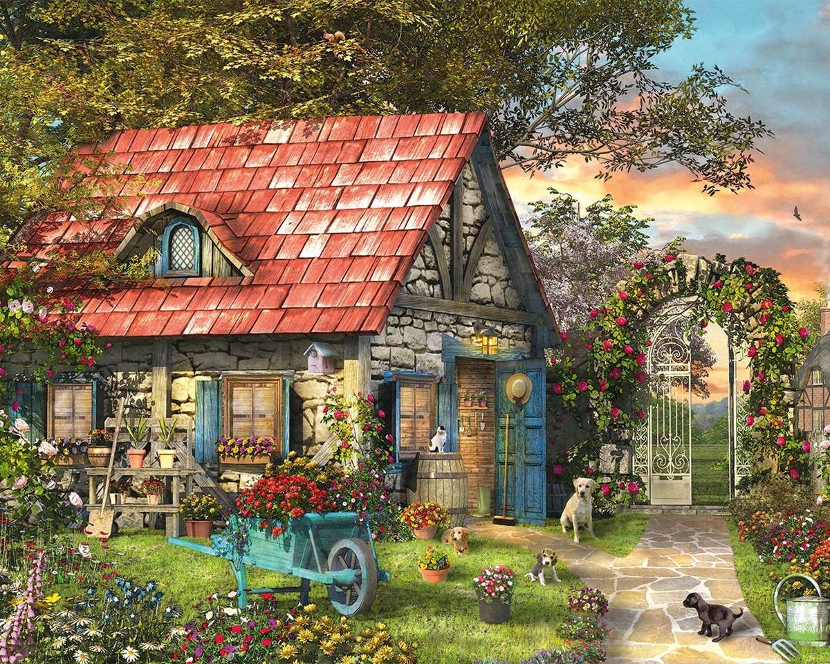 Backyard in virágok online puzzle