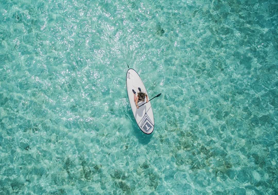 Foto aérea de pessoa usando paddleboard quebra-cabeças online