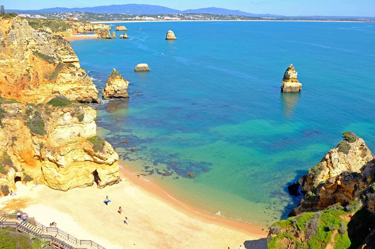 Praia d'Ana in de Algarve Lagos Portugal legpuzzel online
