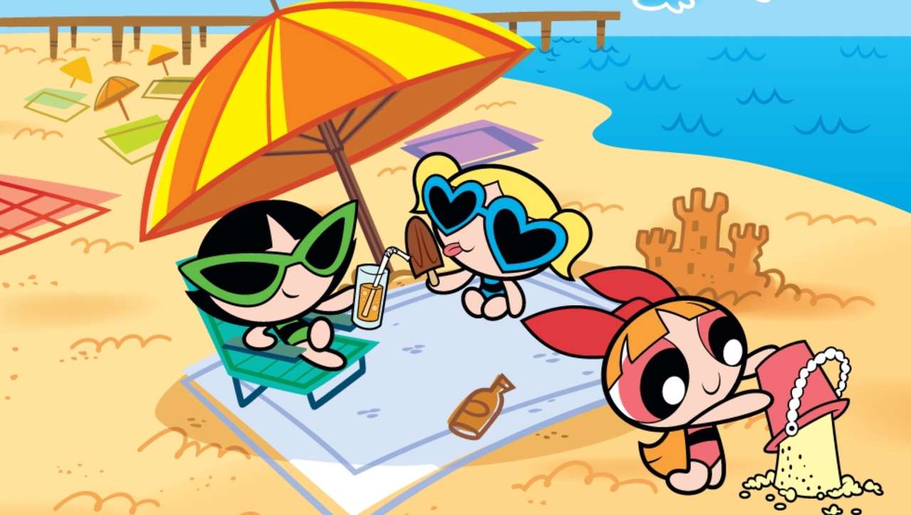 Powerpuff Girls la plajă jigsaw puzzle online