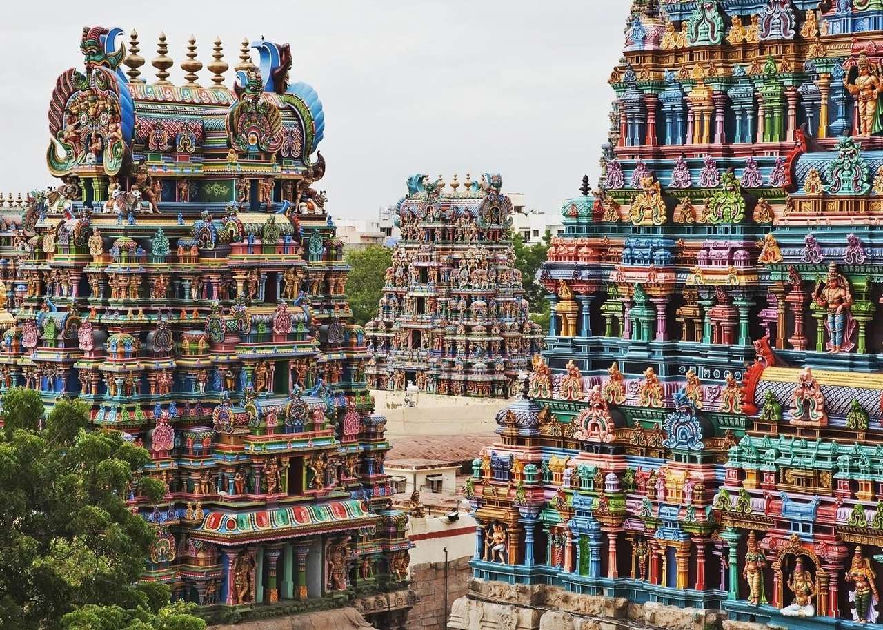 Färgglada palats i Indien pussel på nätet